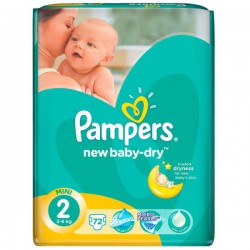 Подгузники 72 шт. Pampers нью беби мини 3-6 кг р. 2